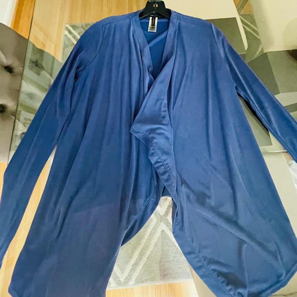 BCBG blue open cardigan sweater XS